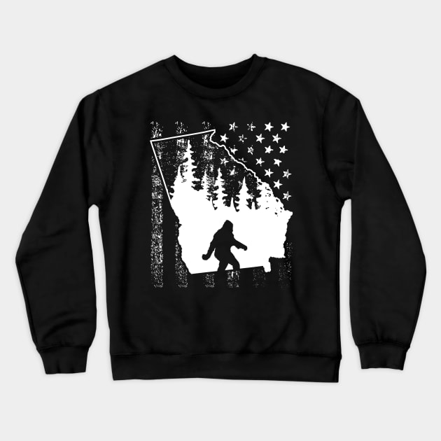 Georgia Bigfoot American Flag Crewneck Sweatshirt by Tesszero